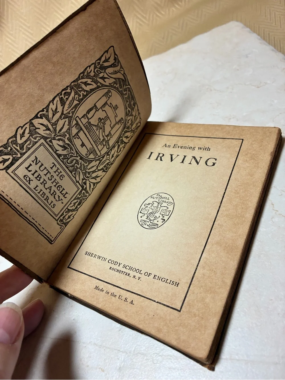 2 Vintage 1907 Nutshell Library Books - Dickens and Irving